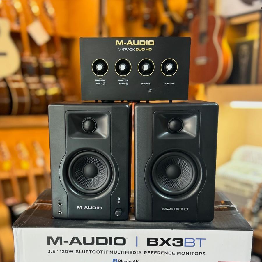INTERFAZ GRABACION - PACK M-AUDIO - PLACA + MONITORES M-TRACK HD y BX3BT